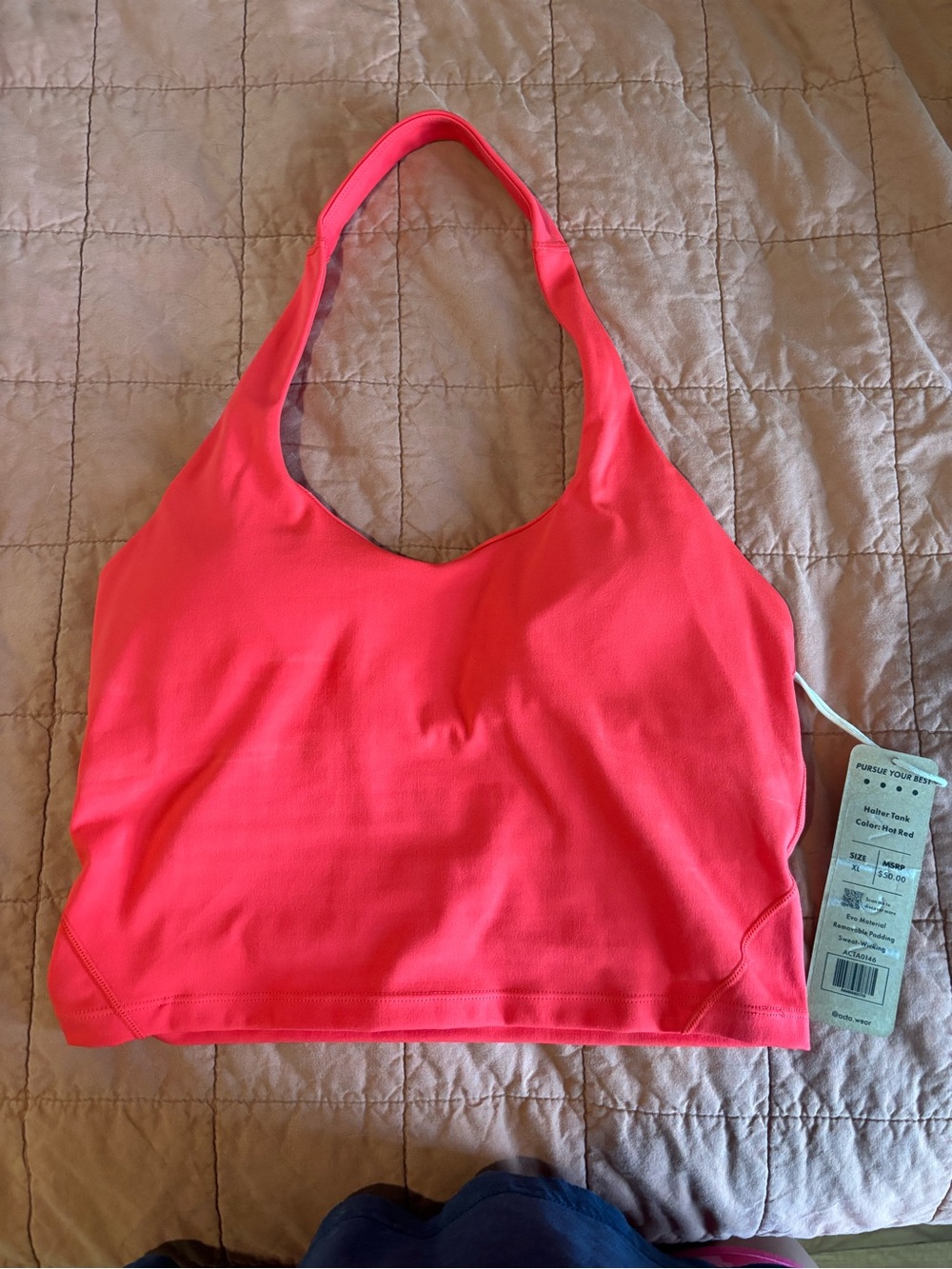 ACTA Bright Red Halter Crop Sports Bra